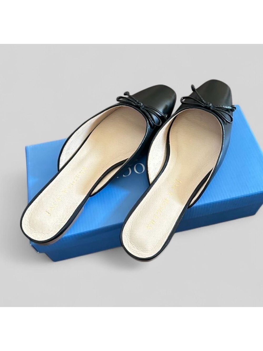 Jack Rogers- Ginny Flat Mule Sandals-size 8-Black-New - Picture 9 of 14